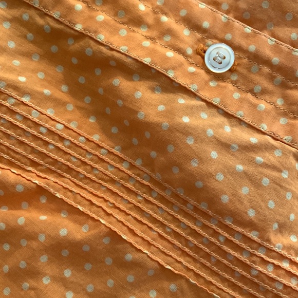 Vintage Orange and White Polka Dot Sleeveless Blouse. - Picture 4 of 4